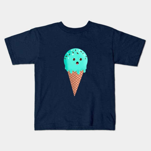 Cute Matcha Ice Cream Kids T-Shirt by lisanisafazrin